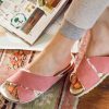 Sandals * | Jones Bootmaker Pink Lacy Ladies Suede Mules