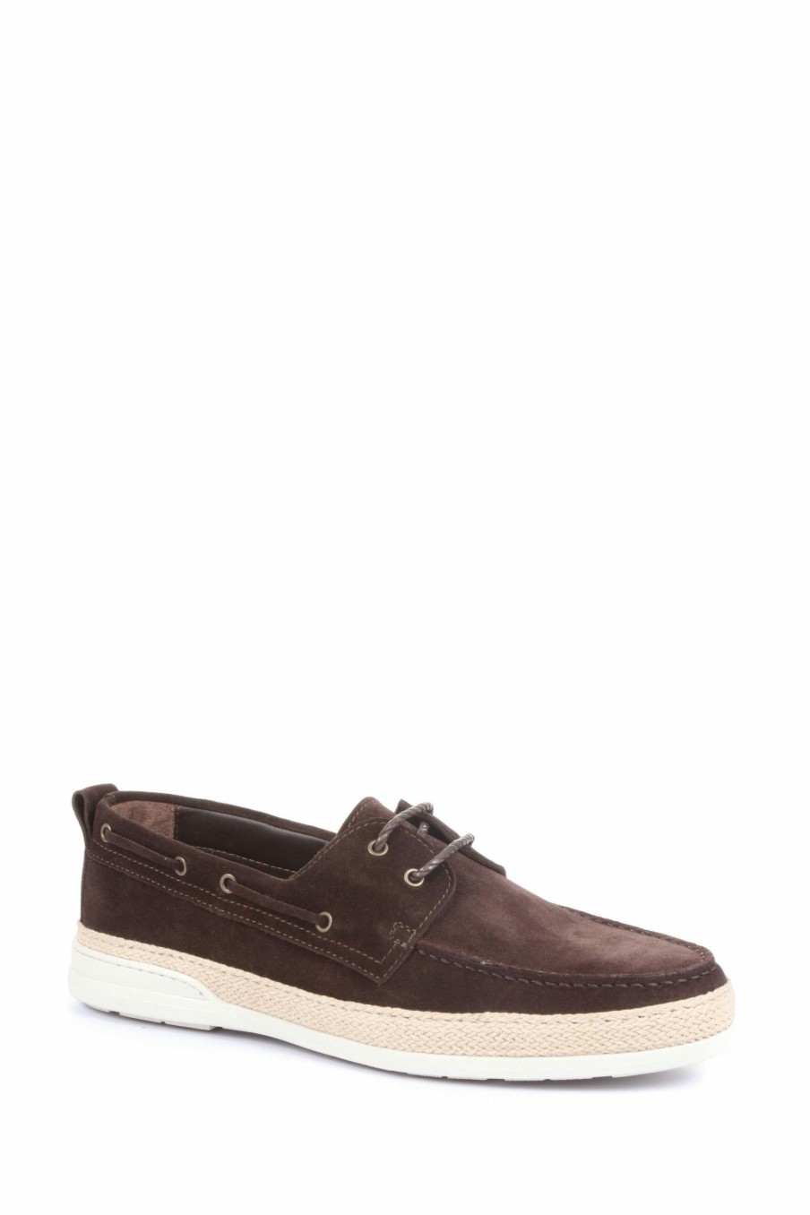 Shoes * | Jones Bootmaker Brown Pompey Men'S Leather Suede Boat Shoes