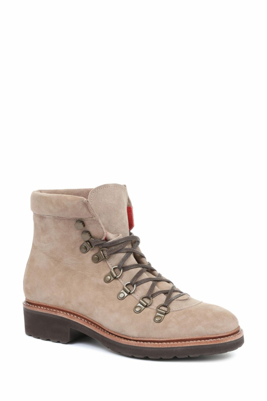 Boots * | Jones Bootmaker Cream Klara Goodyear Welted Leather Ladies Hiker Boots