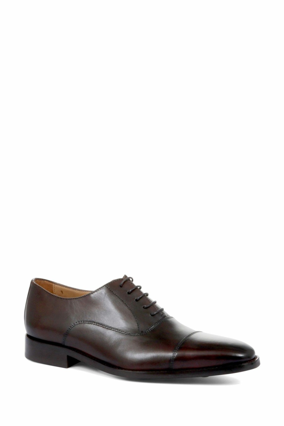 Shoes * | Jones Bootmaker Dark Brown Polished Leather Men'S Oxford Shoes