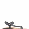 Sandals * | Jones Bootmaker Ladies Black/Silver Beach Flat Sandals