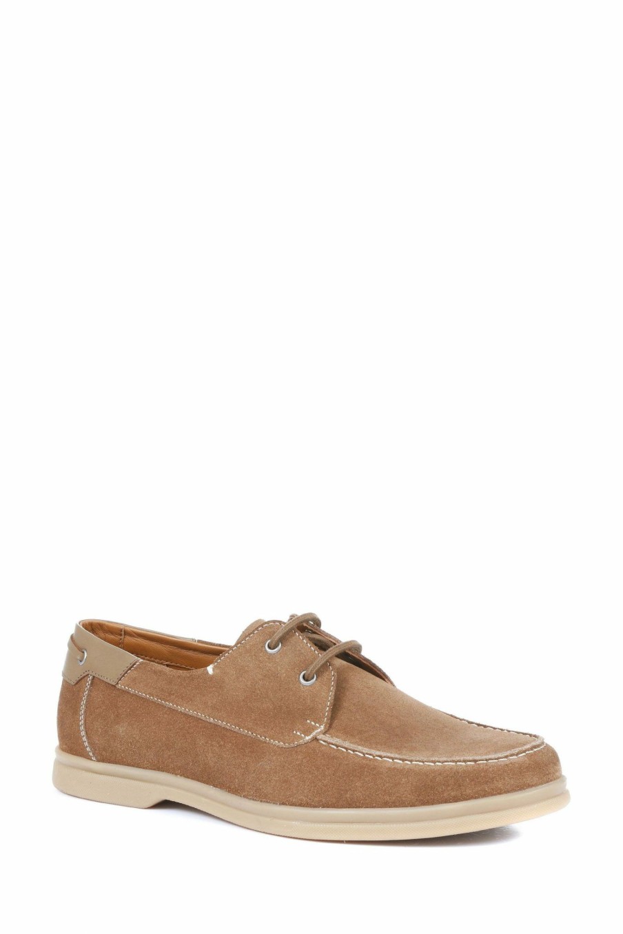 Shoes * | Jones Bootmaker Brown Quay Suede Leather Boat Shoes