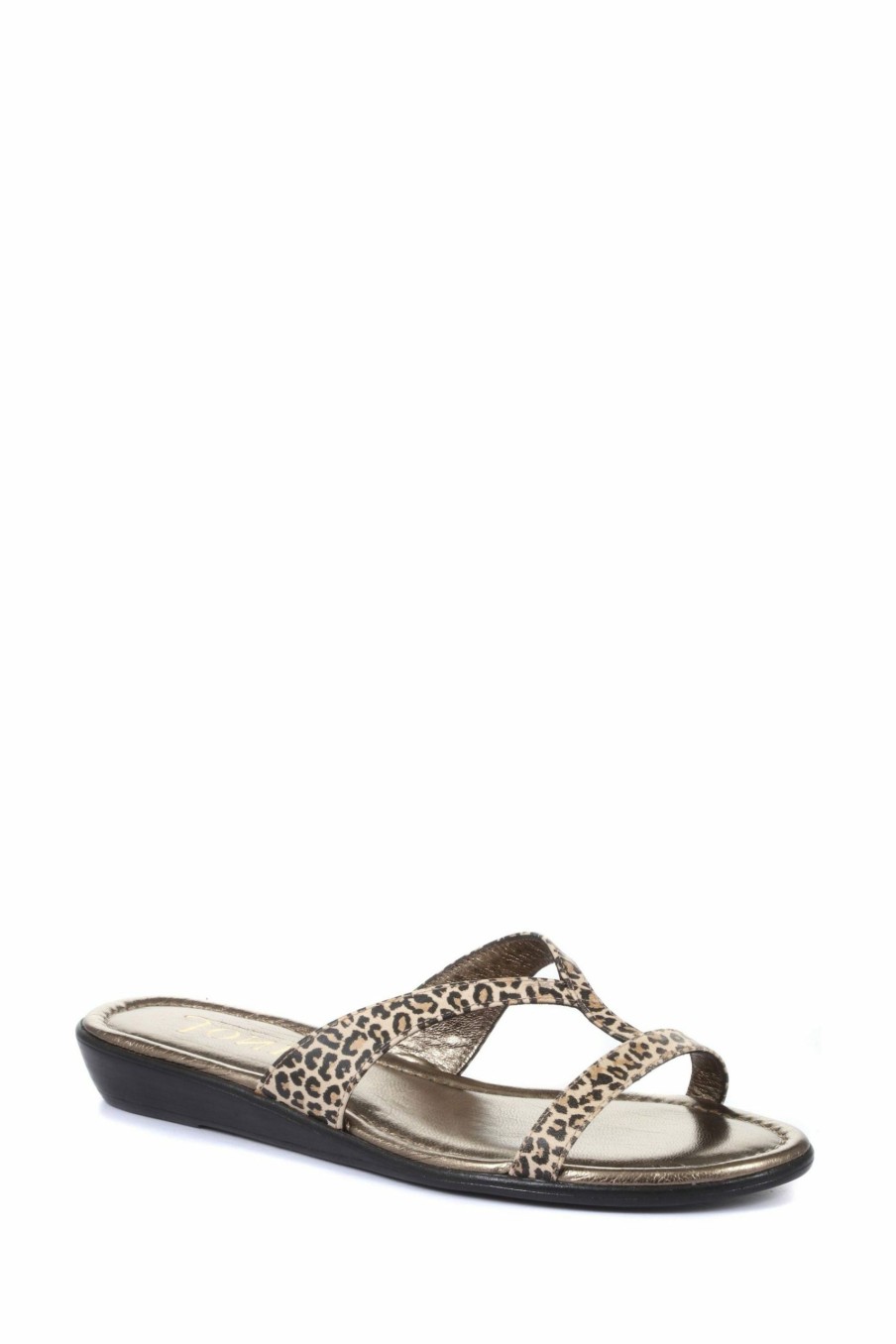 Sandals * | Jones Bootmaker Klevina Ladies Leather Leopard Print Mule Sandals