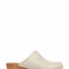 Sandals * | Jones Bootmaker Cream Bronx Ladies Leather Clogs