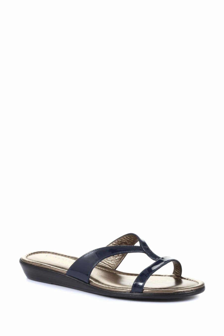 Sandals * | Jones Bootmaker Navy Blue Klevina Leather Sandals