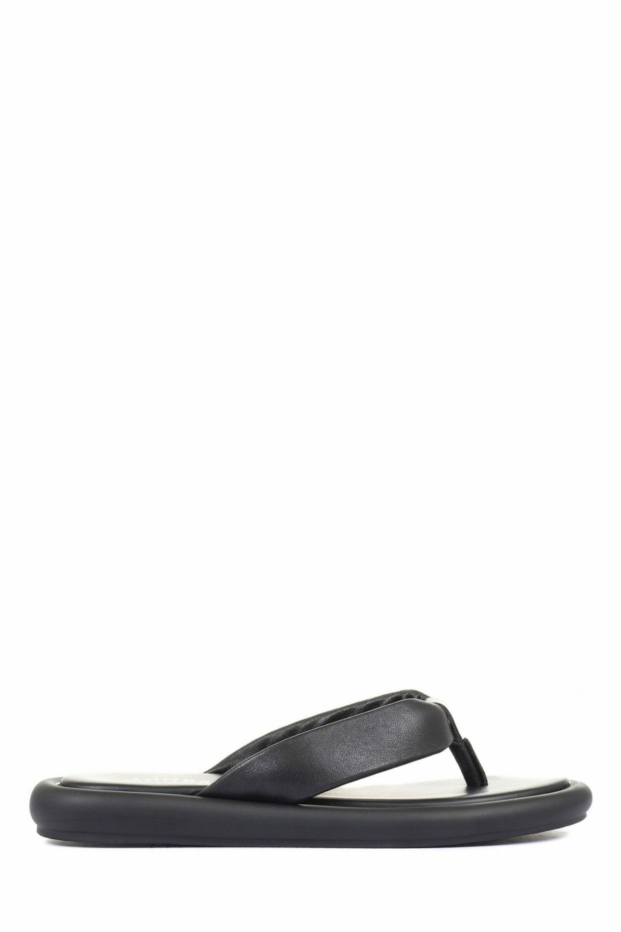 Other * | Jones Bootmaker Black Carine Leather Toe Post Sandals