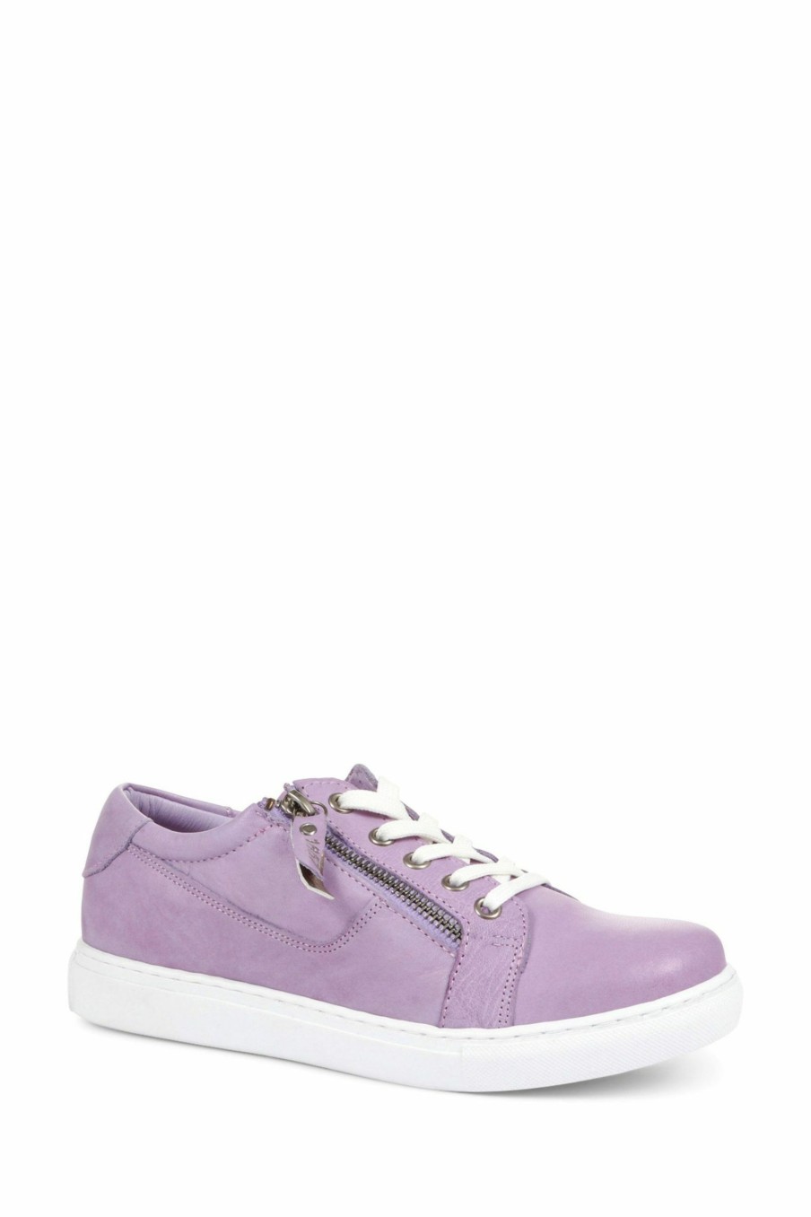 Trainers * | Jones Bootmaker Purple Padova Leather Lace-Up Trainers