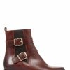 Boots * | Jones Bootmaker Women'S Brown Camelia Leather Buckle Boots