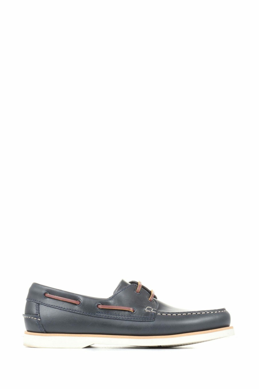 Shoes * | Jones Bootmaker Blue Pocklington Leather Boat Shoes