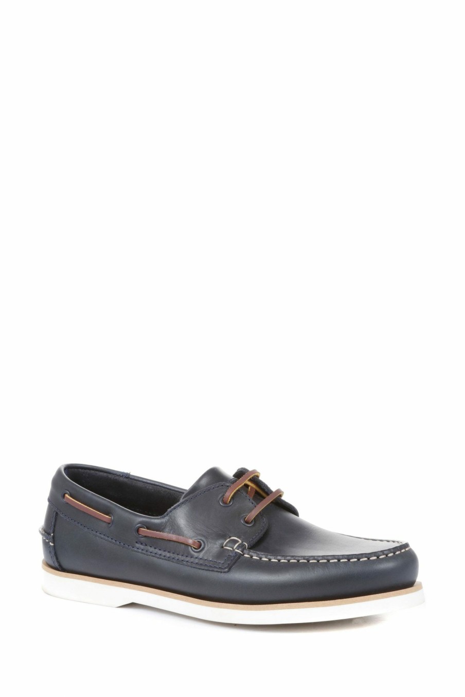 Shoes * | Jones Bootmaker Blue Pocklington Leather Boat Shoes