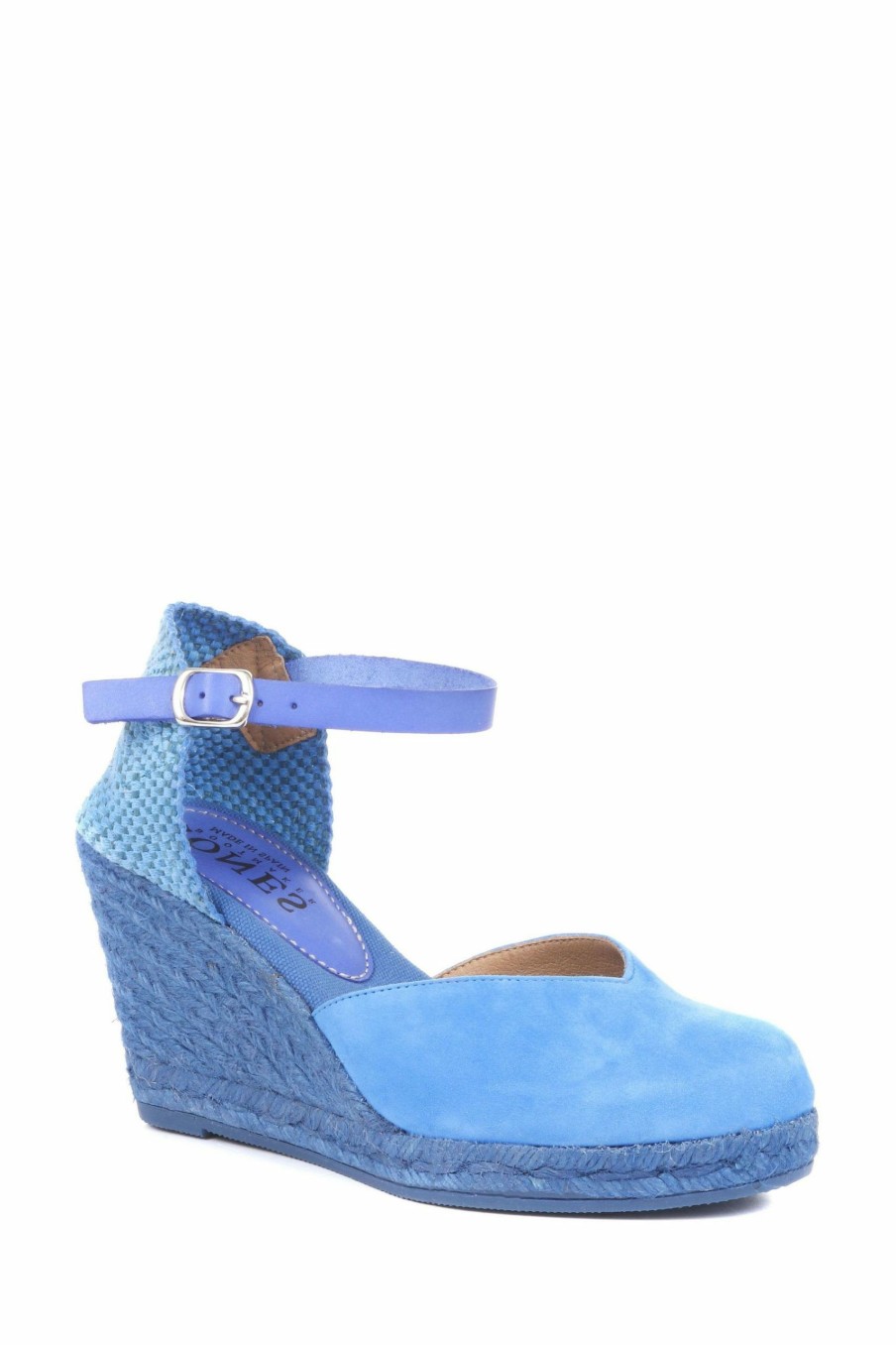 Sandals * | Jones Bootmaker Blue Arabella Wedge Sandals