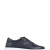 Trainers * | Jones Bootmaker Navy Blue Alani Leather Platform Trainers