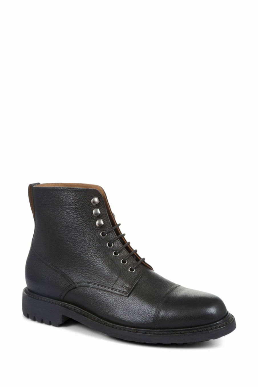 Boots * | Jones Bootmaker Black Barking Goodyear Welted Leather Ankle Boots