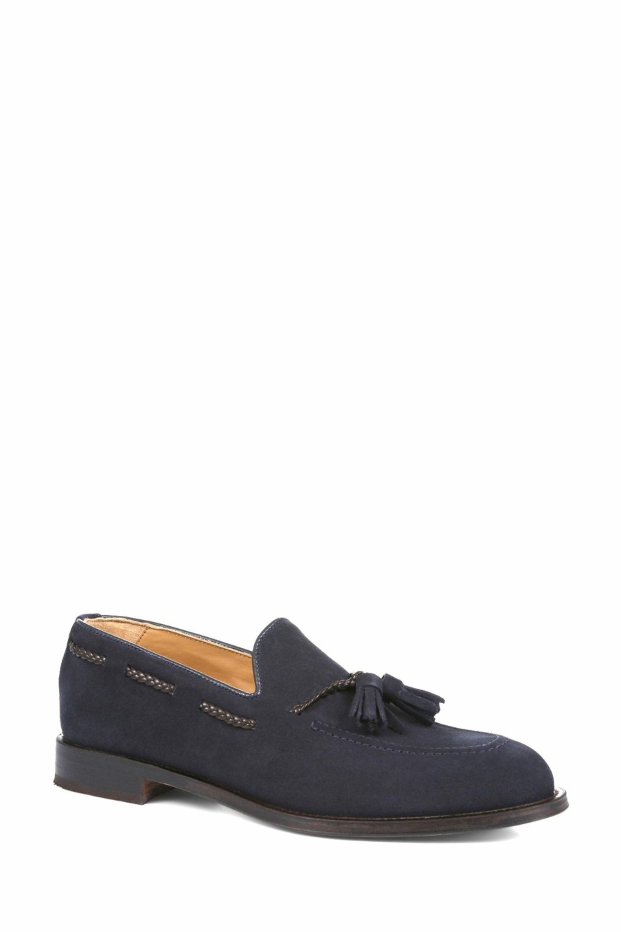 Shoes * | Jones Bootmaker Blue Carindale Handmade Tassel Loafers