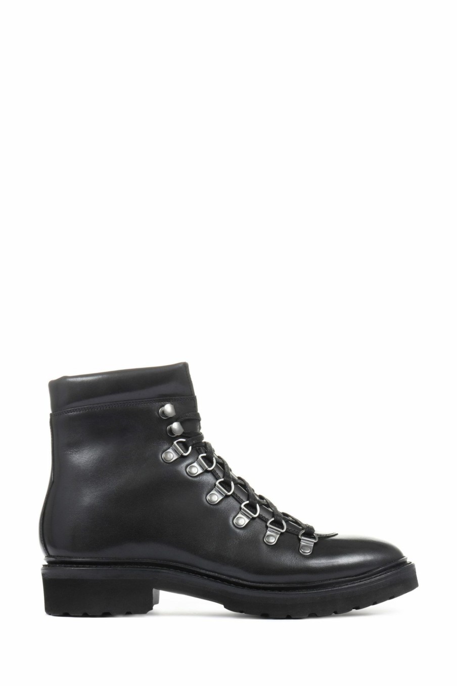 Boots * | Jones Bootmaker Womens Black Klara Goodyear Welted Leather Hiker Boots