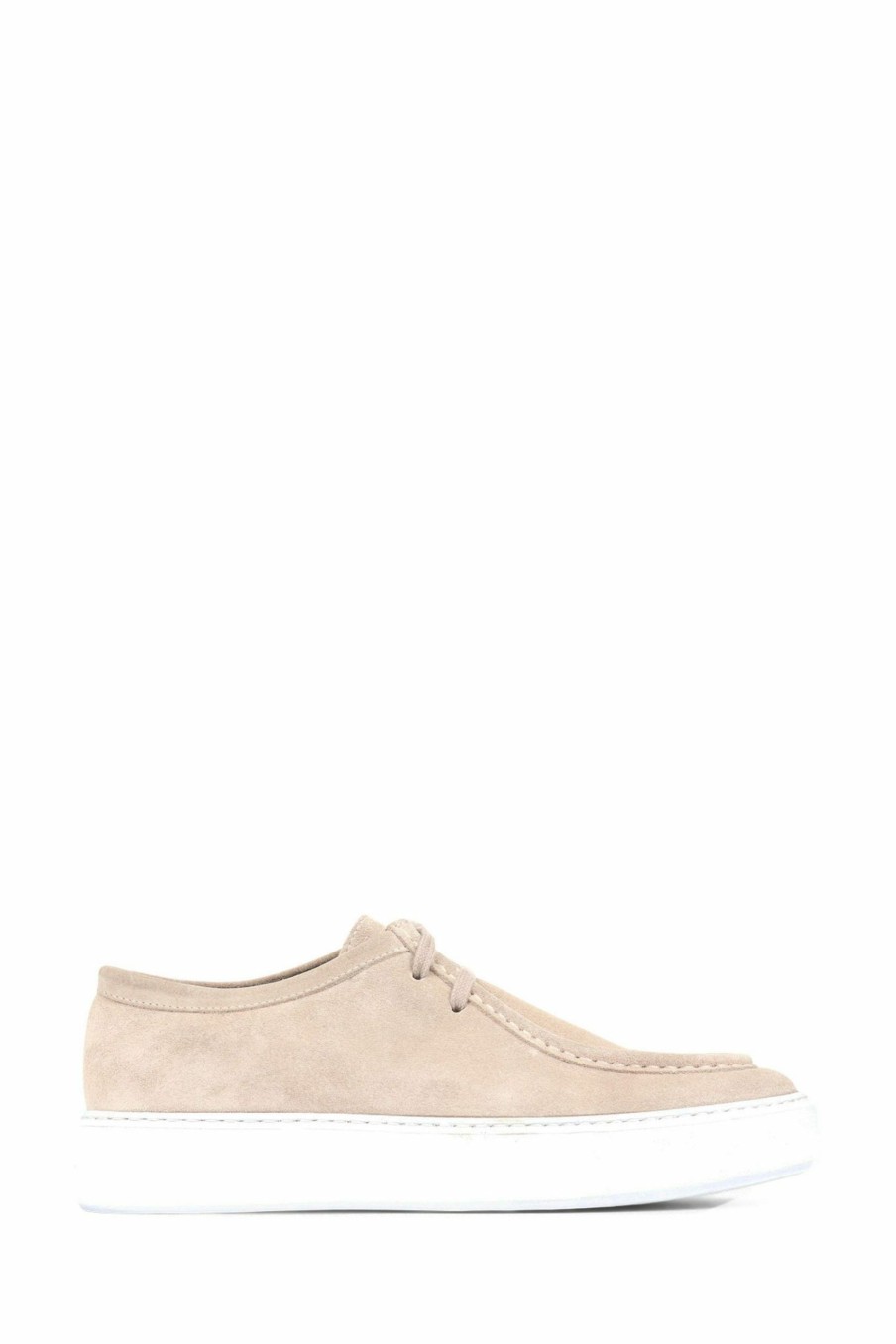 Trainers * | Jones Bootmaker Cream Soren Suede Leather Trainers