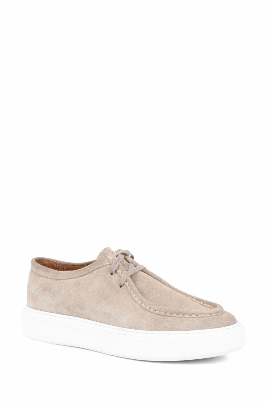 Trainers * | Jones Bootmaker Cream Soren Suede Leather Trainers