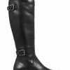 Boots * | Jones Bootmaker Black Leather Ladies Knee High Rider Boots