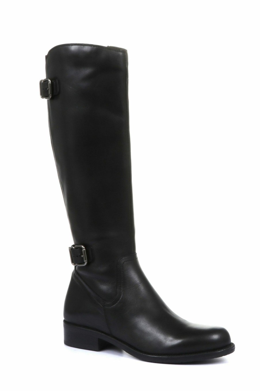 Boots * | Jones Bootmaker Black Leather Ladies Knee High Rider Boots